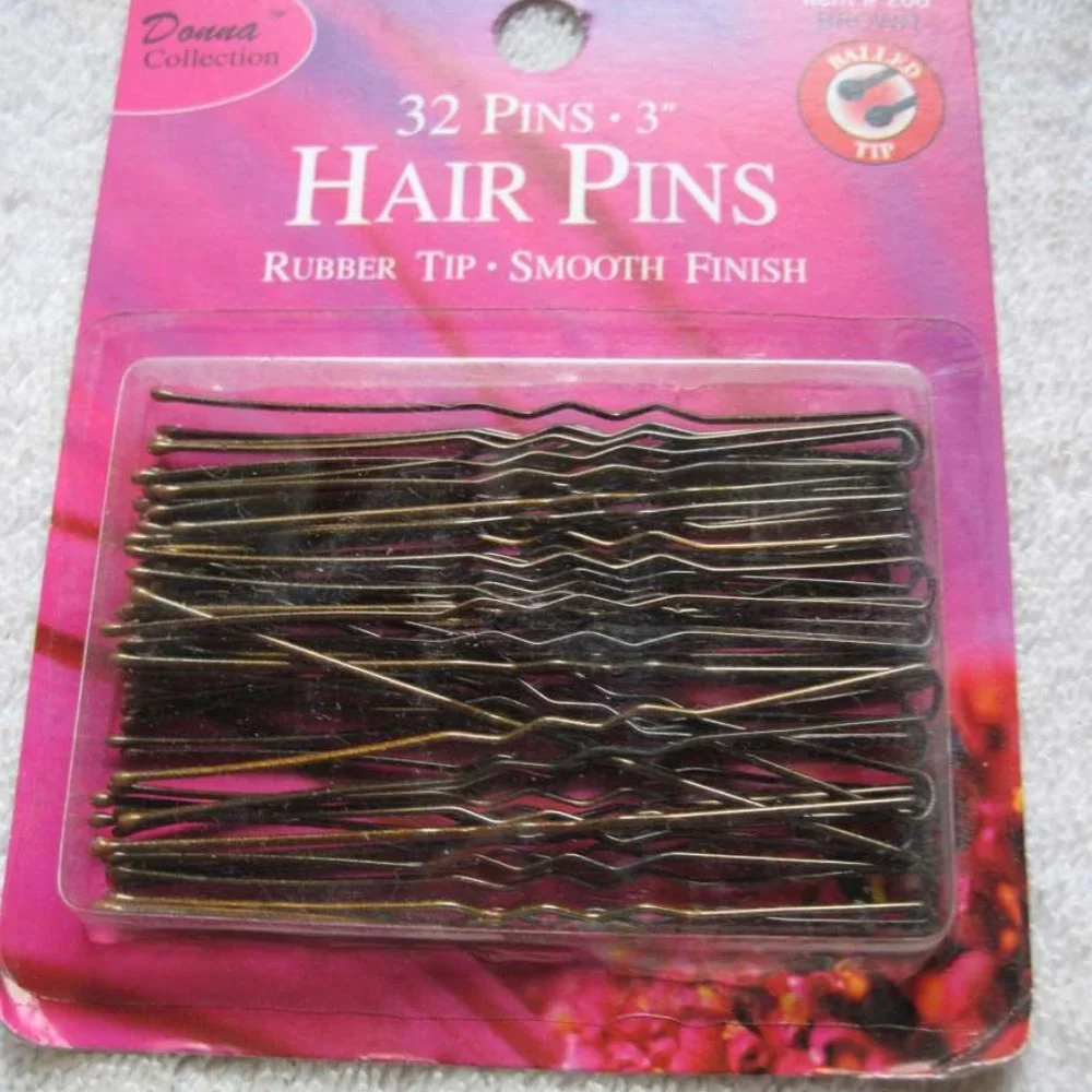 Invisible Metal Styling Hair Pins Donna Coated Standard Hold Pin Bronze Black